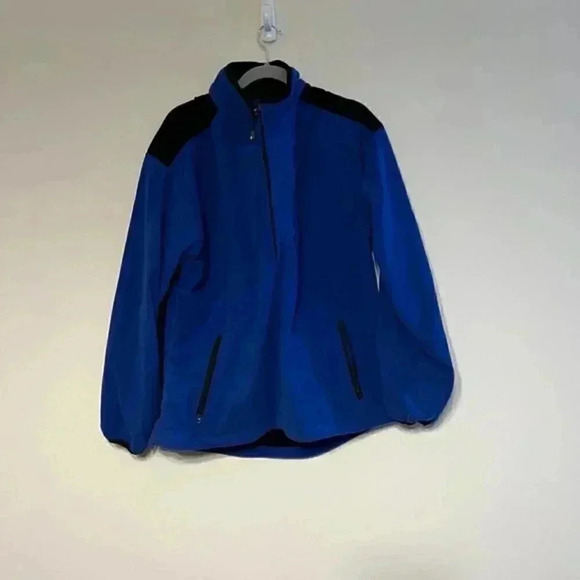 Footjoys Dryjoys 1/2 Zip Blue Golf Pullover Fleece Jacket Large - Picture 1 of 7